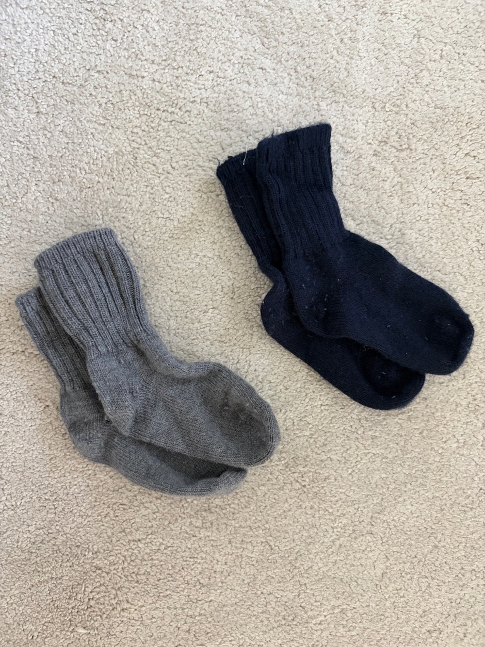 Two pairs Polarn O Pyret wool toddler socks